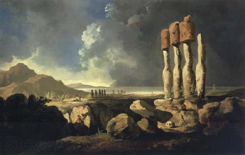 unknow artist A View of the Monumens of Easter Isaland Rapanui Spain oil painting art